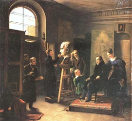 Ludwig Tieck istuu muotokuvanveistäjä David d